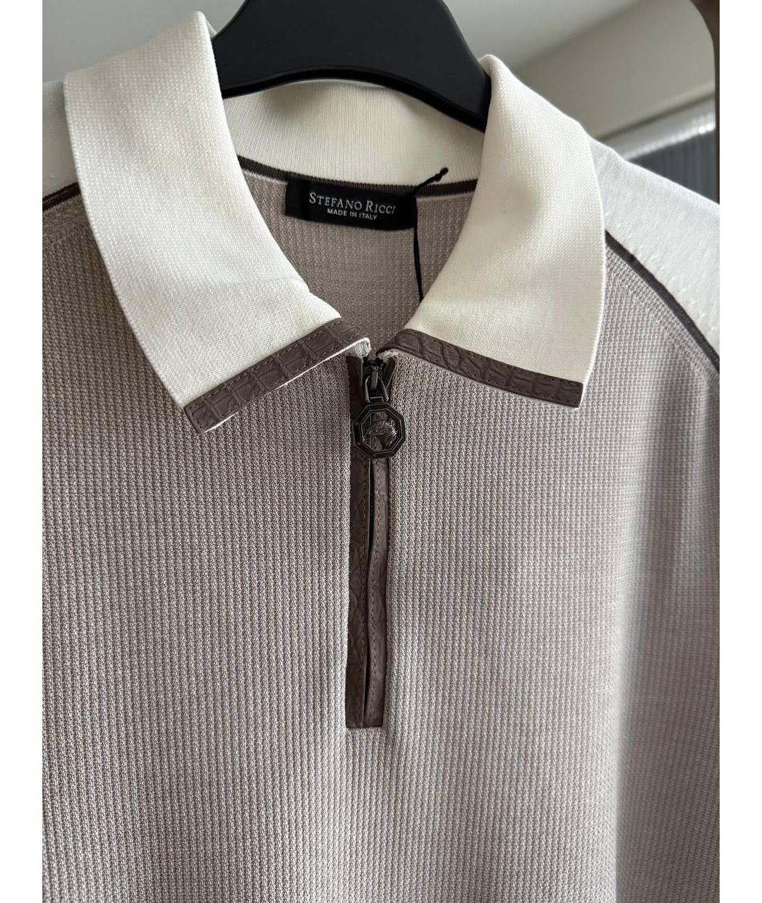 STEFANO RICCI Бежевое поло с коротким рукавом, фото 2