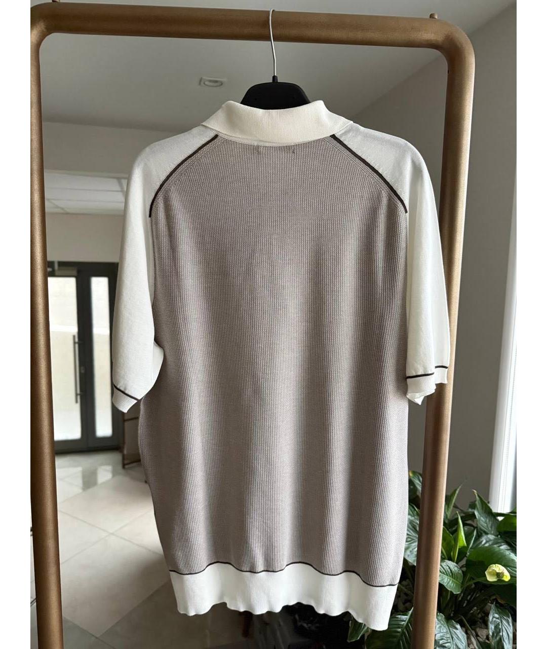 STEFANO RICCI Бежевое поло с коротким рукавом, фото 3