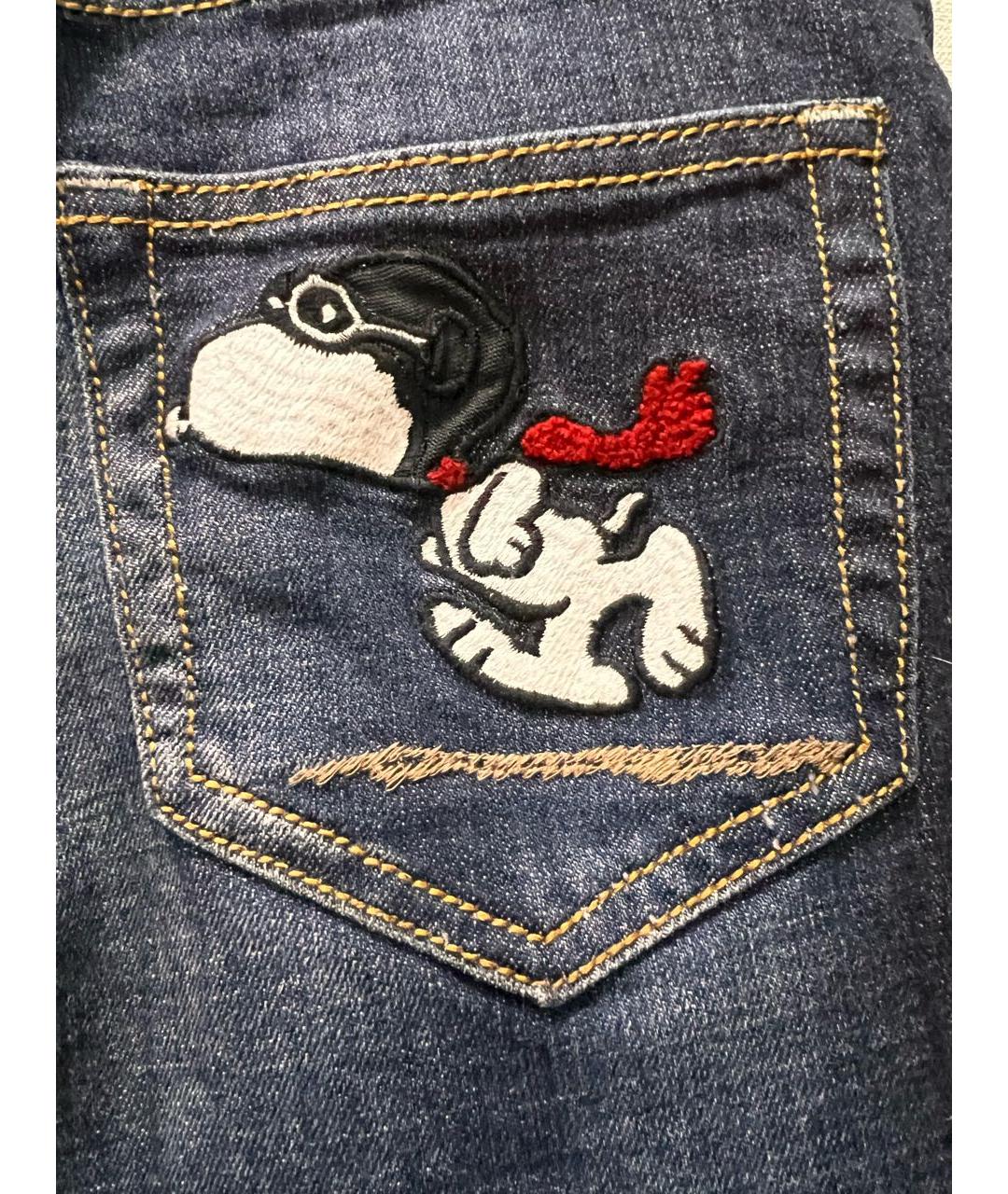 ICEBERG Темно-синие хлопко-эластановые прямые джинсы, фото 4