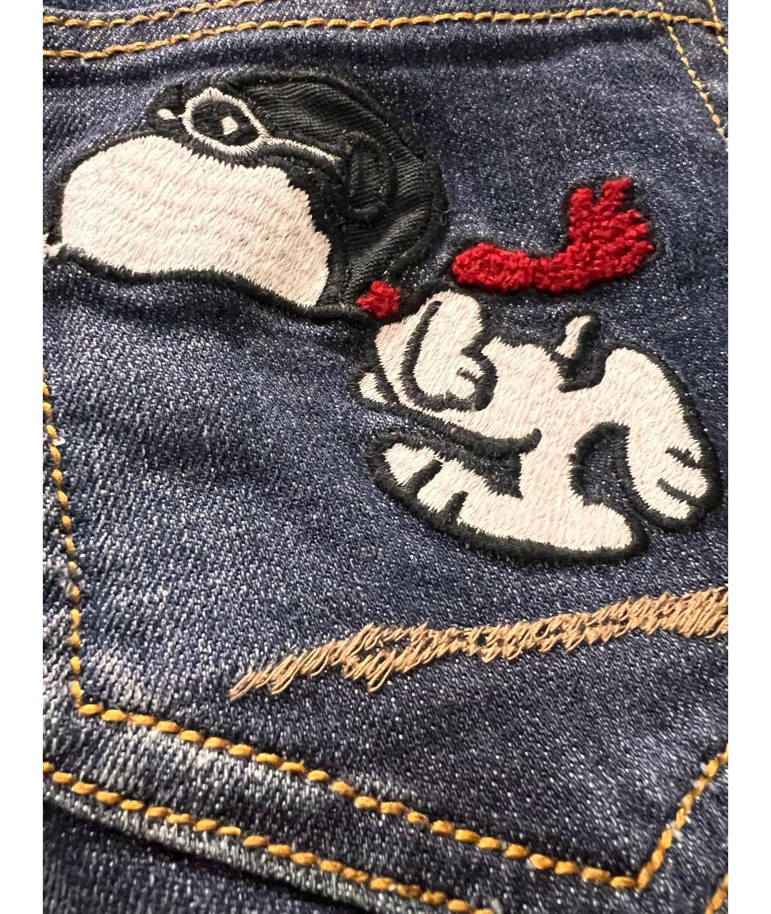 ICEBERG Темно-синие хлопко-эластановые прямые джинсы, фото 8