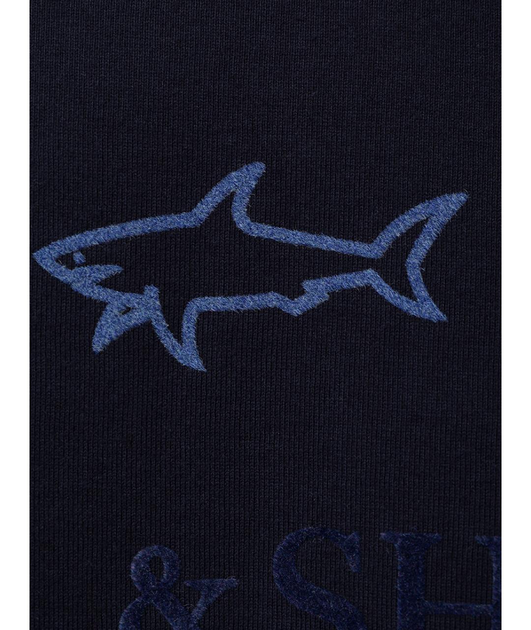 PAUL & SHARK Синее хлопковое поло с длинным рукавом, фото 6