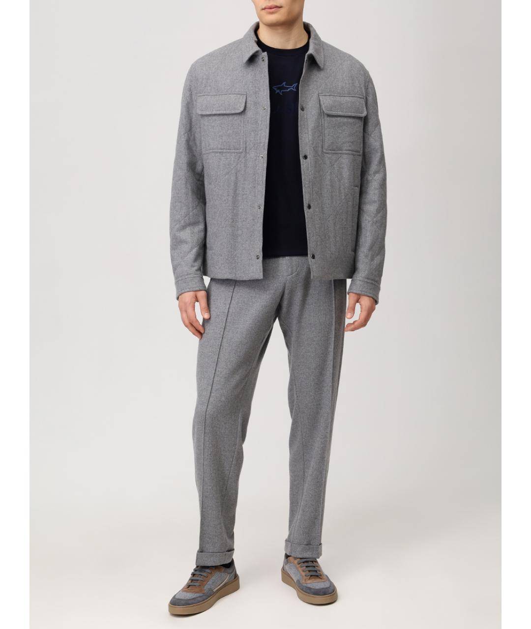 PAUL & SHARK Синее хлопковое поло с длинным рукавом, фото 2