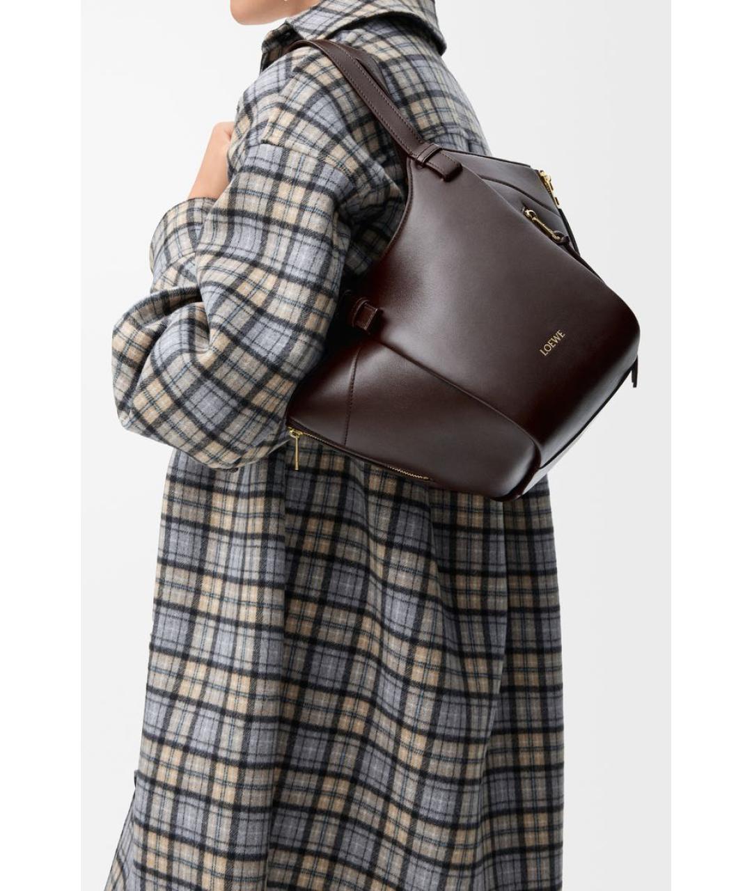 LOEWE Коричневая кожаная сумка через плечо, фото 3