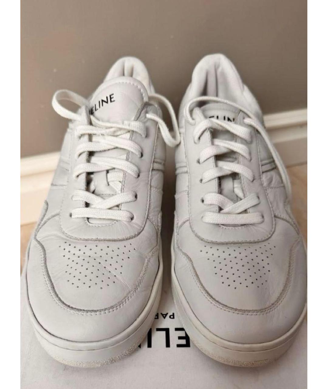 CELINE Белые кожаные кеды, фото 5