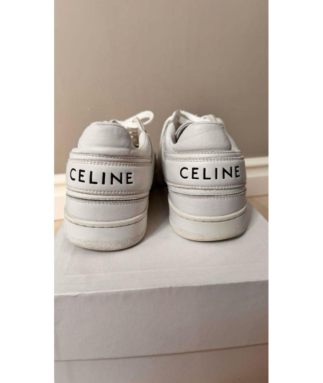 CELINE Белые кожаные кеды, фото 4