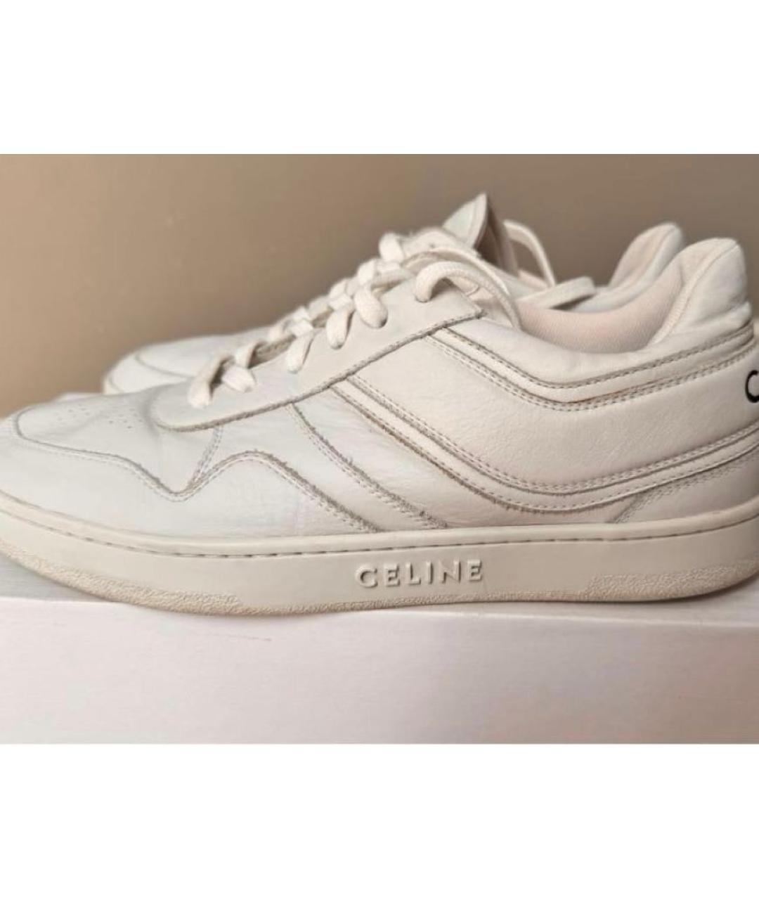 CELINE Белые кожаные кеды, фото 6