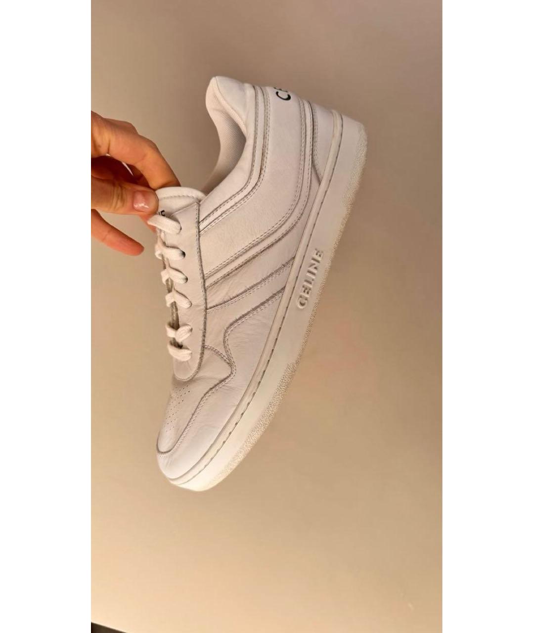 CELINE Белые кожаные кеды, фото 7