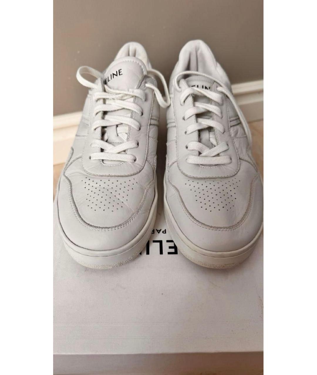 CELINE Белые кожаные кеды, фото 2