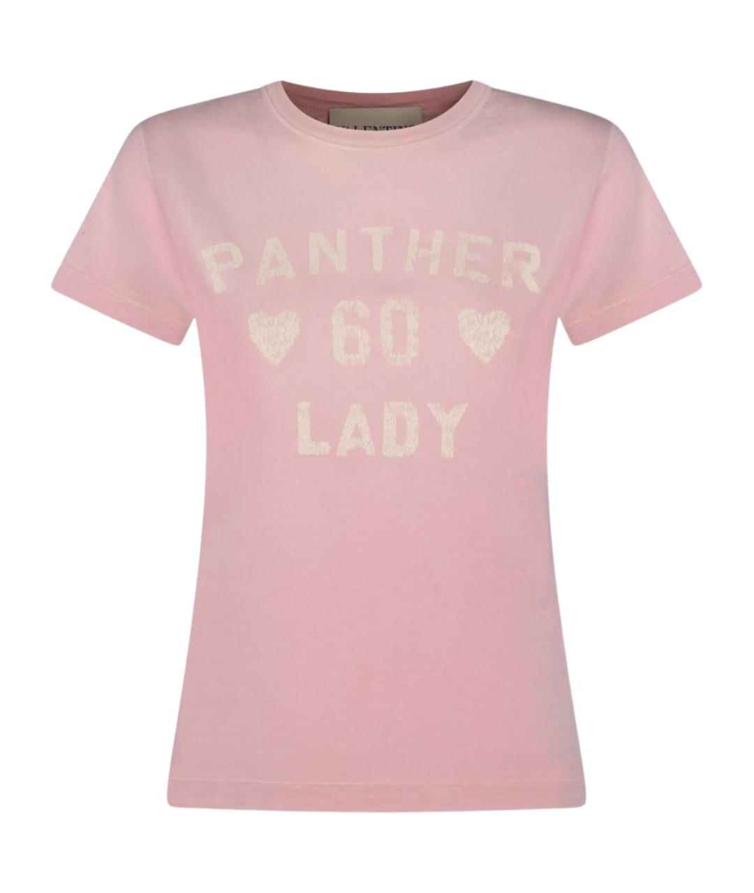 VALENTINO Розовая хлопковая футболка, фото 1