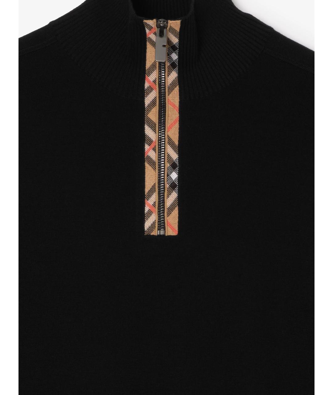 BURBERRY Черный шерстяной джемпер / свитер, фото 4