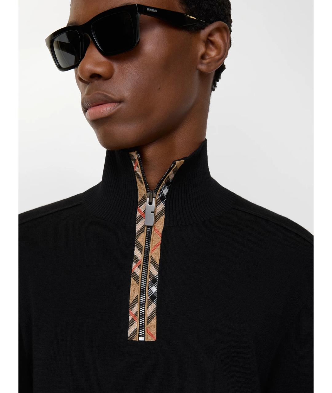 BURBERRY Черный шерстяной джемпер / свитер, фото 3