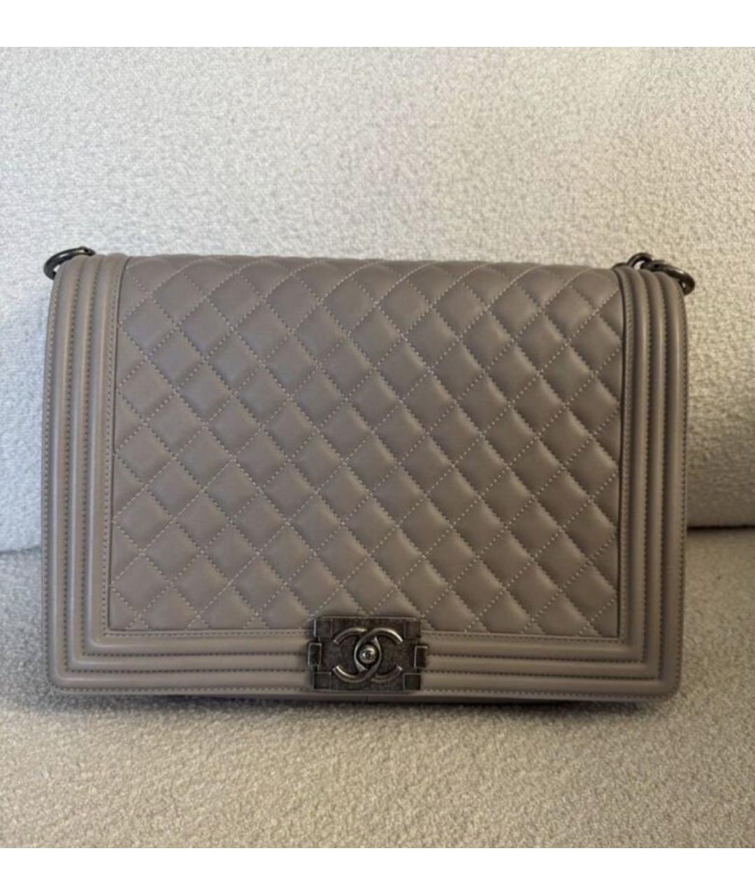 CHANEL Серая кожаная сумка через плечо, фото 4