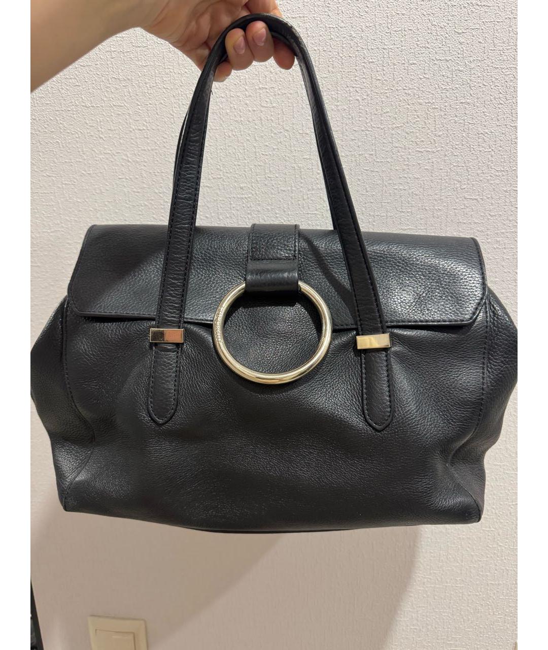 COCCINELLE Черная кожаная сумка с короткими ручками, фото 5