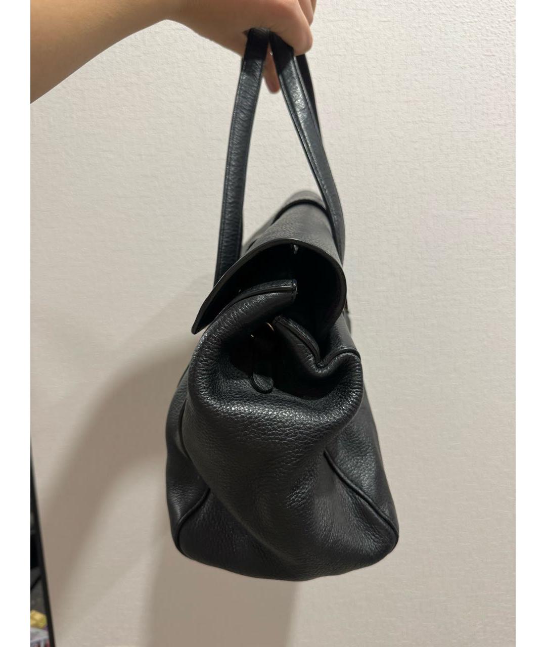 COCCINELLE Черная кожаная сумка с короткими ручками, фото 2