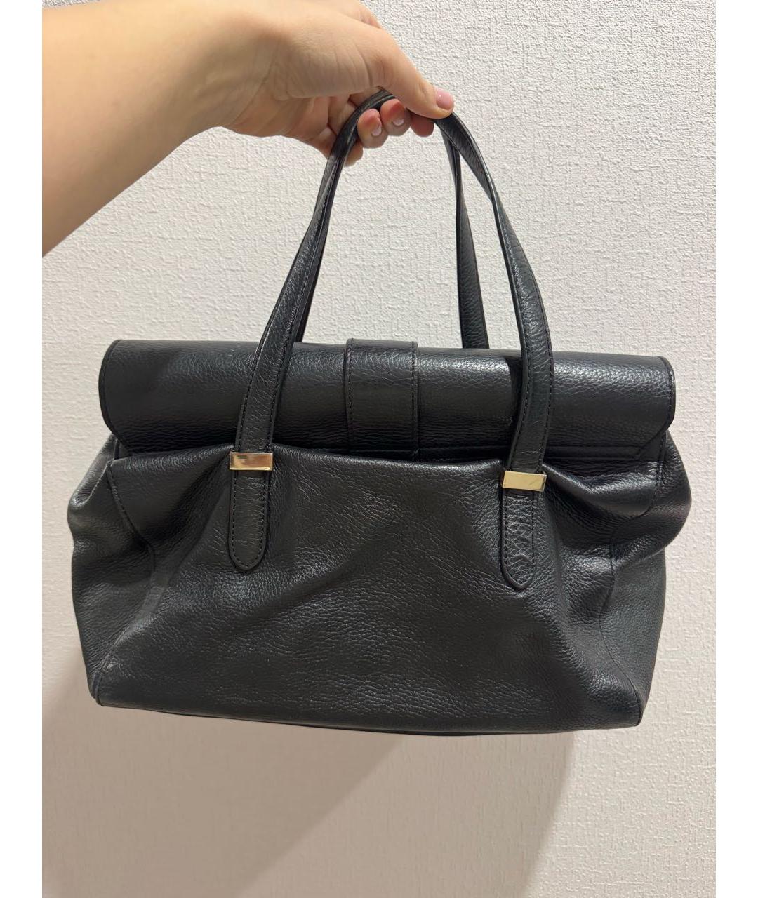 COCCINELLE Черная кожаная сумка с короткими ручками, фото 3