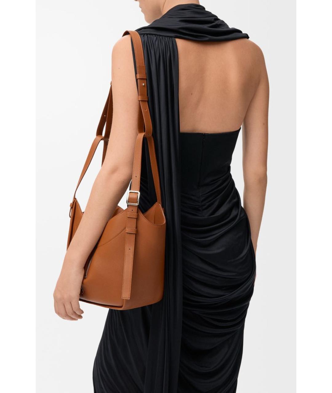 LOEWE Коричневая кожаная сумка через плечо, фото 3