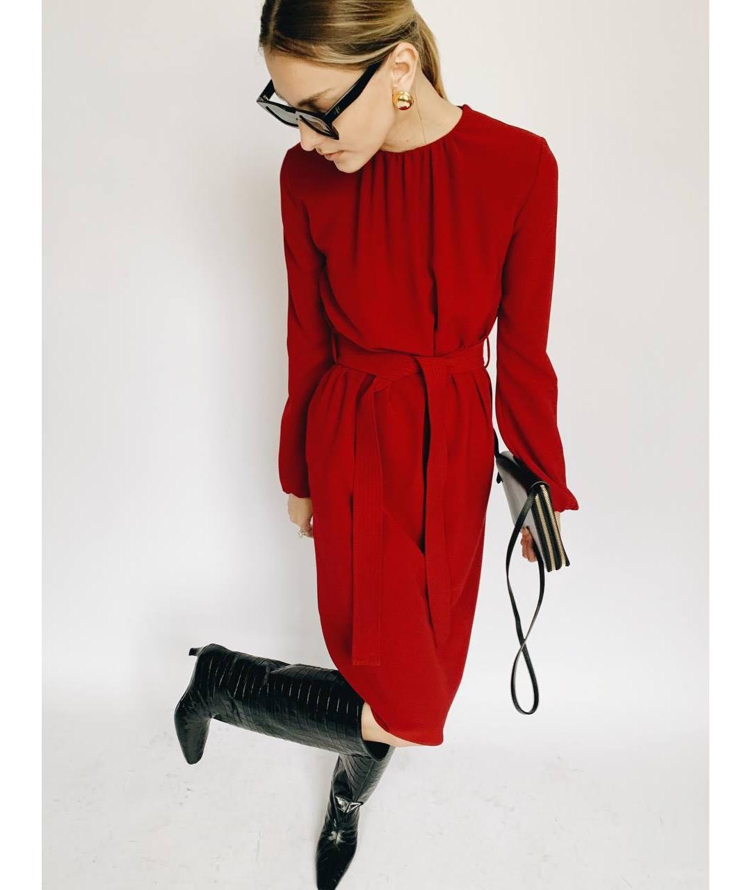 P.A.R.O.S.H. Красное вискозное повседневное платье, фото 2