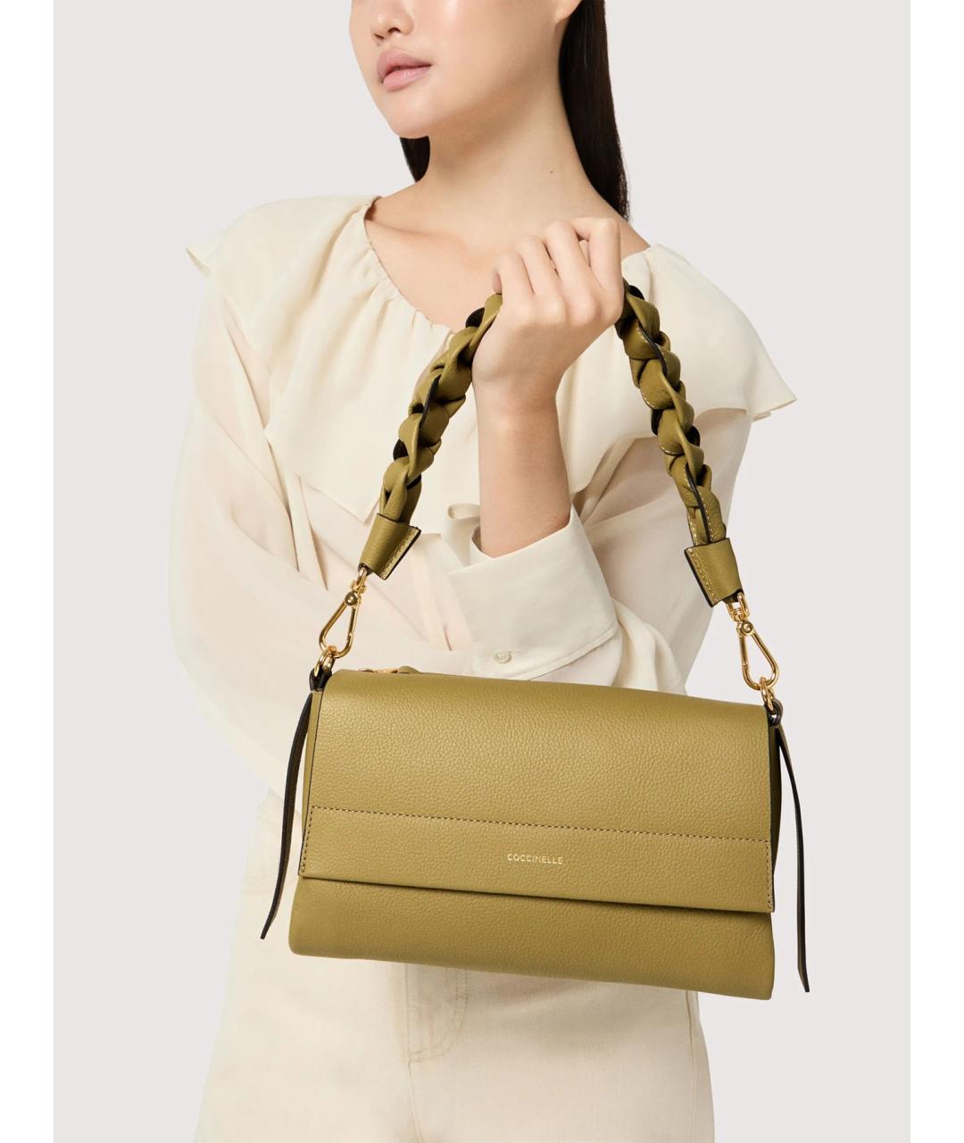 COCCINELLE Зеленая кожаная сумка через плечо, фото 2