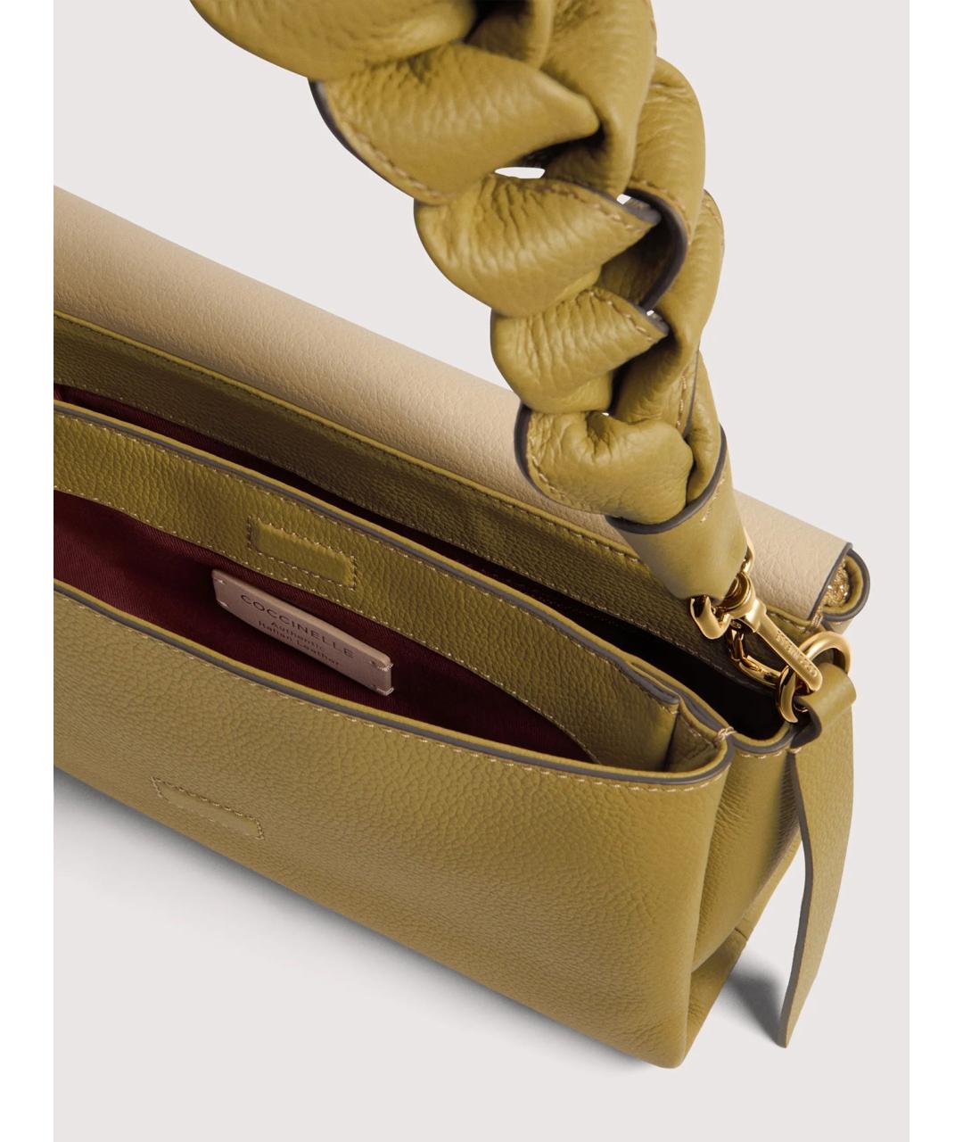 COCCINELLE Зеленая кожаная сумка через плечо, фото 5