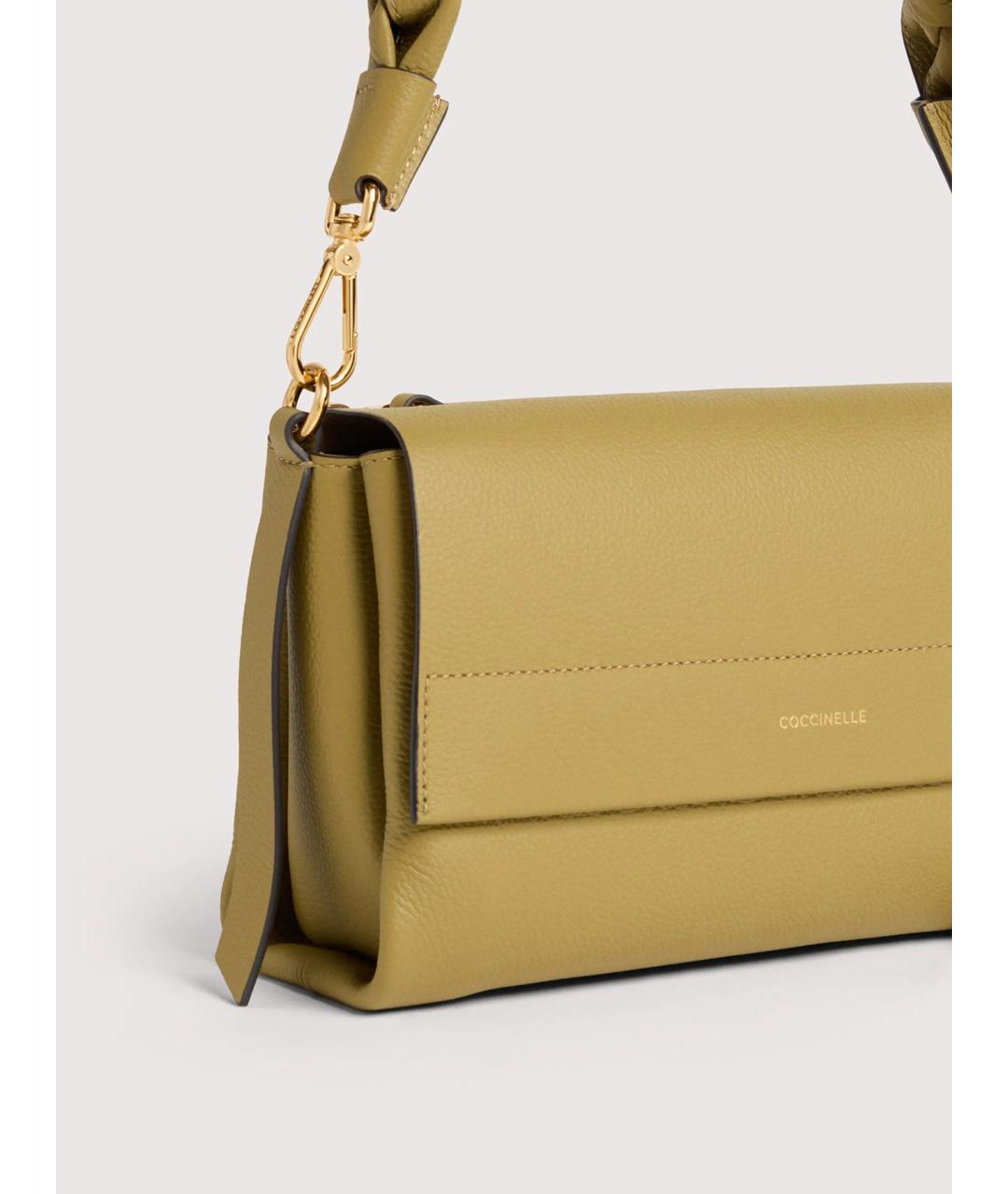 COCCINELLE Зеленая кожаная сумка через плечо, фото 6