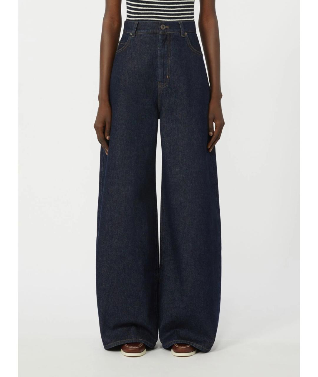 WEEKEND MAX MARA Черные хлопковые прямые джинсы, фото 3