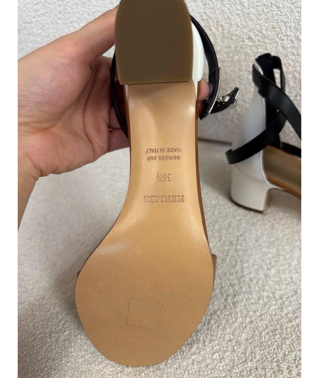 HERMES Мульти кожаные босоножки, фото 2