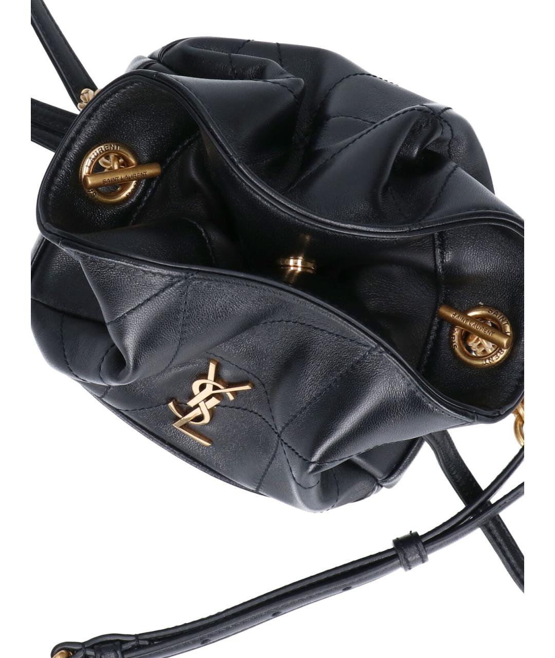 SAINT LAURENT Черная кожаная сумка через плечо, фото 4
