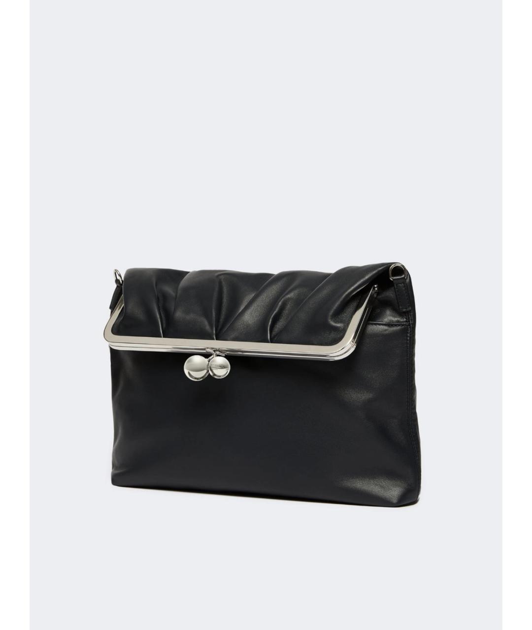 WEEKEND MAX MARA Черная кожаная сумка через плечо, фото 2