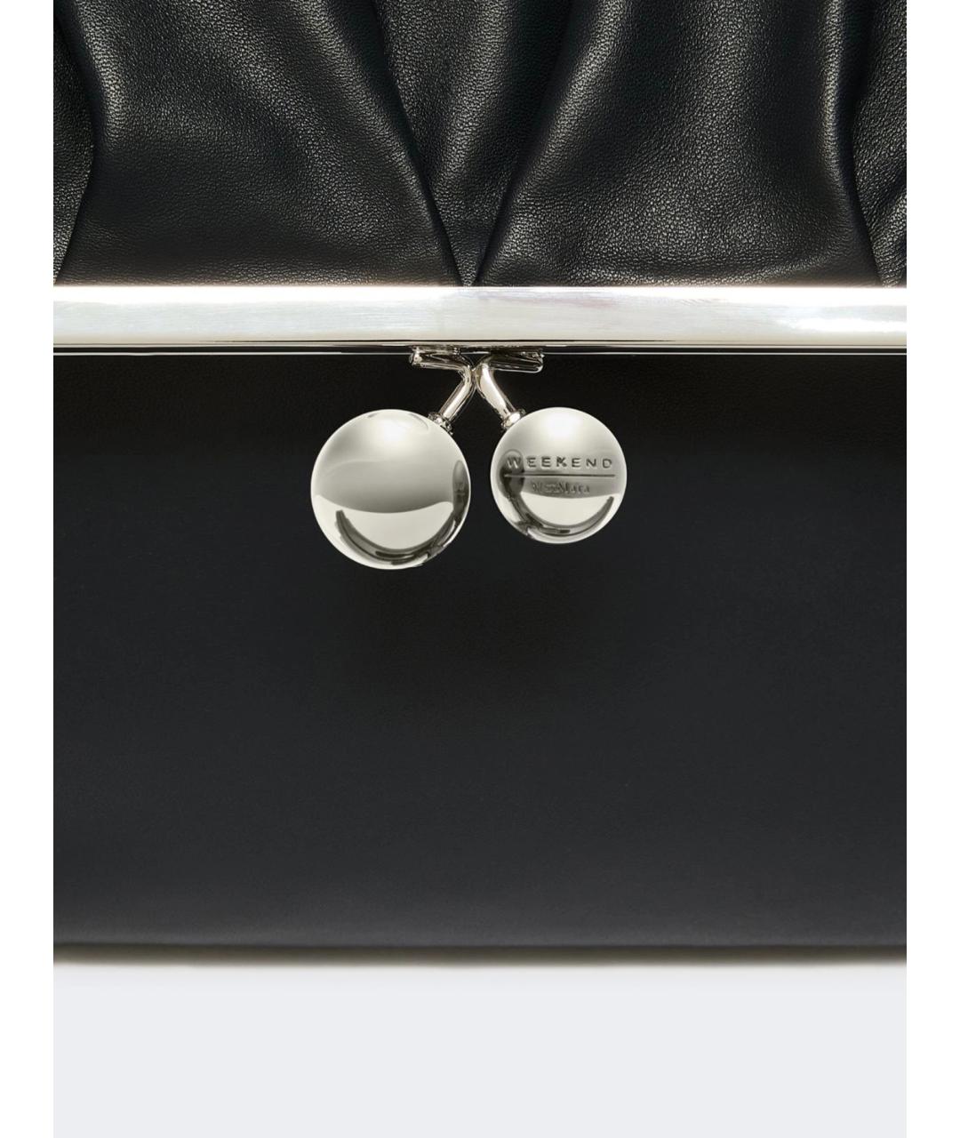 WEEKEND MAX MARA Черная кожаная сумка через плечо, фото 4