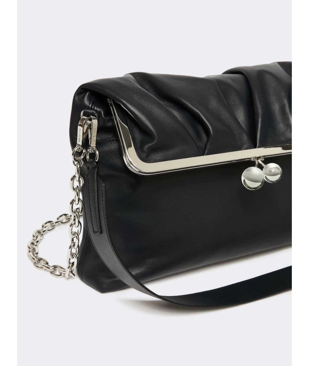 WEEKEND MAX MARA Черная кожаная сумка через плечо, фото 5