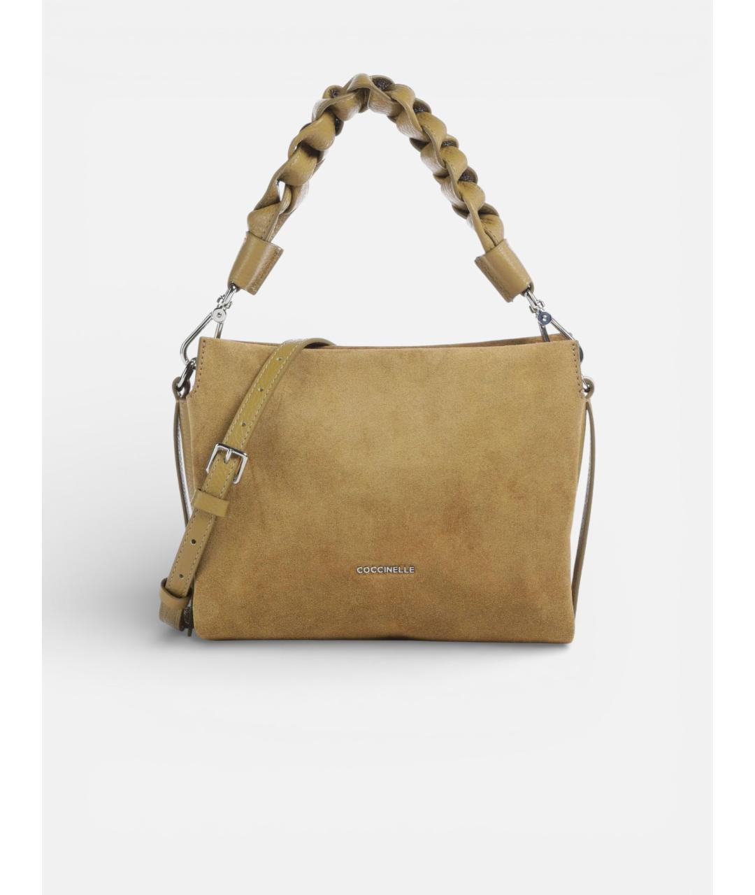 COCCINELLE Зеленая замшевая сумка через плечо, фото 4