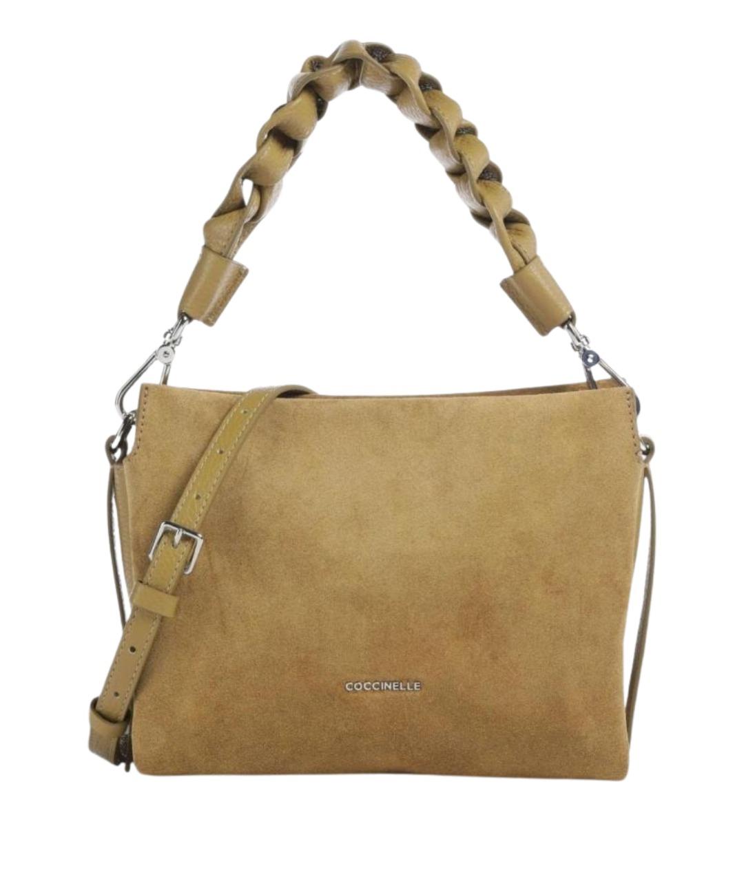 COCCINELLE Зеленая замшевая сумка через плечо, фото 1