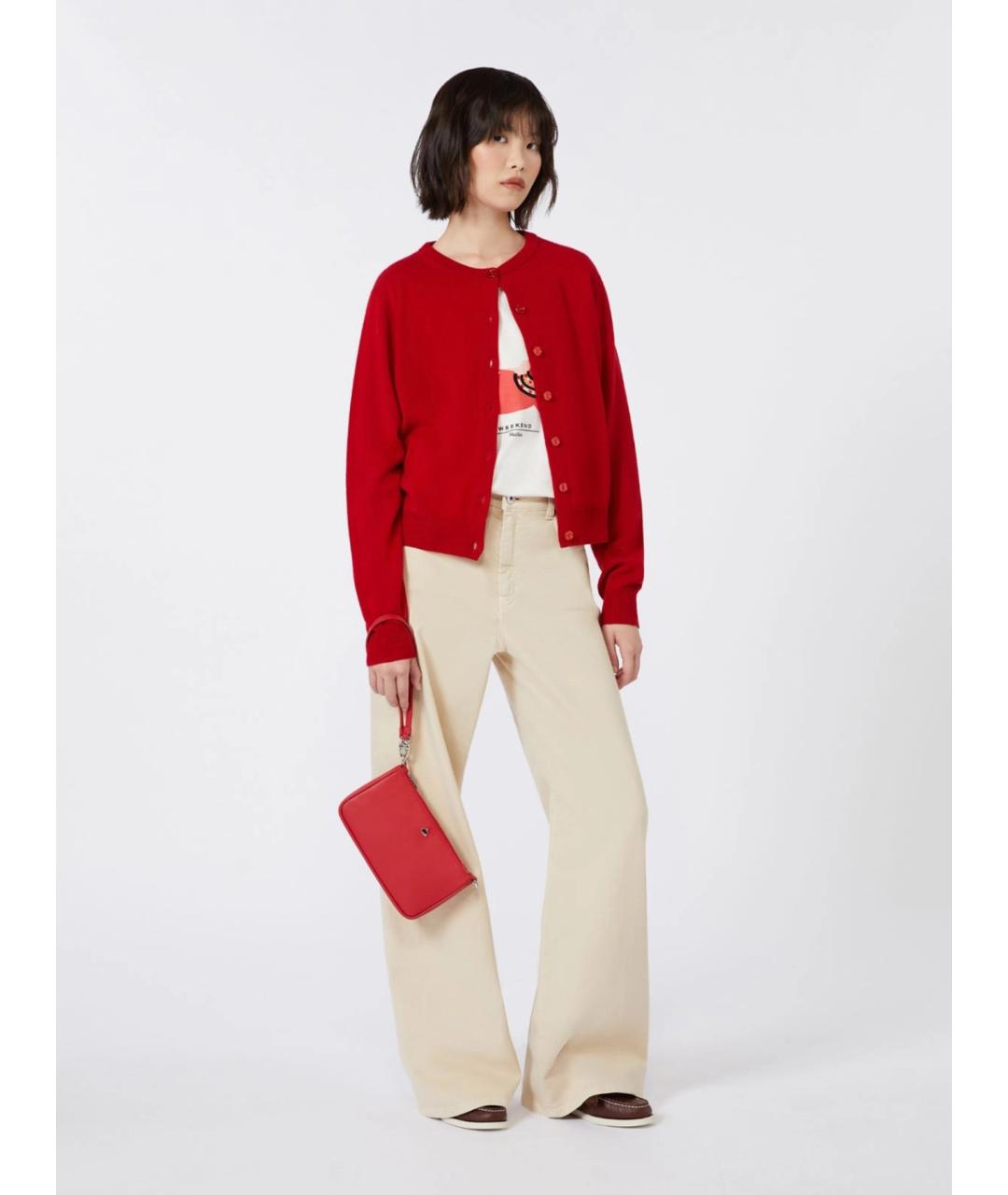 WEEKEND MAX MARA Красная кожаная сумка с короткими ручками, фото 2