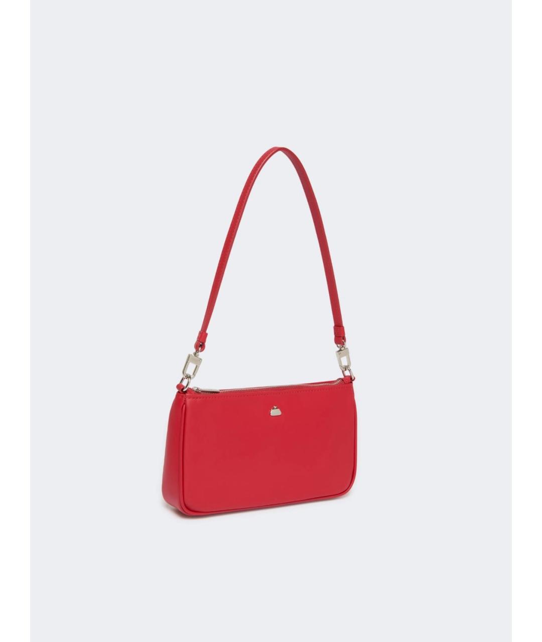 WEEKEND MAX MARA Красная кожаная сумка с короткими ручками, фото 3