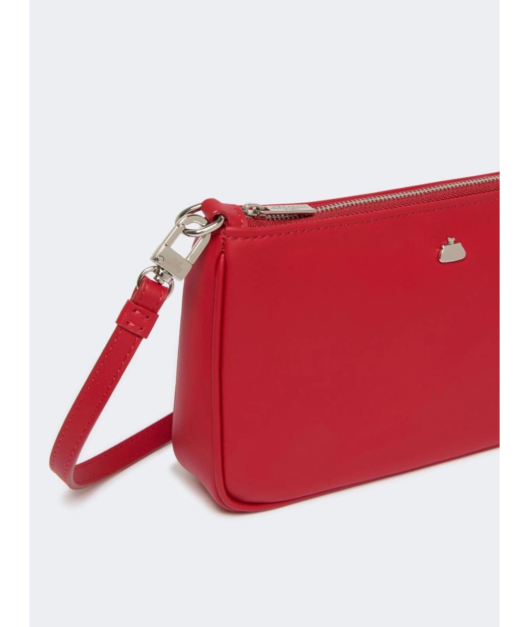 WEEKEND MAX MARA Красная кожаная сумка с короткими ручками, фото 4