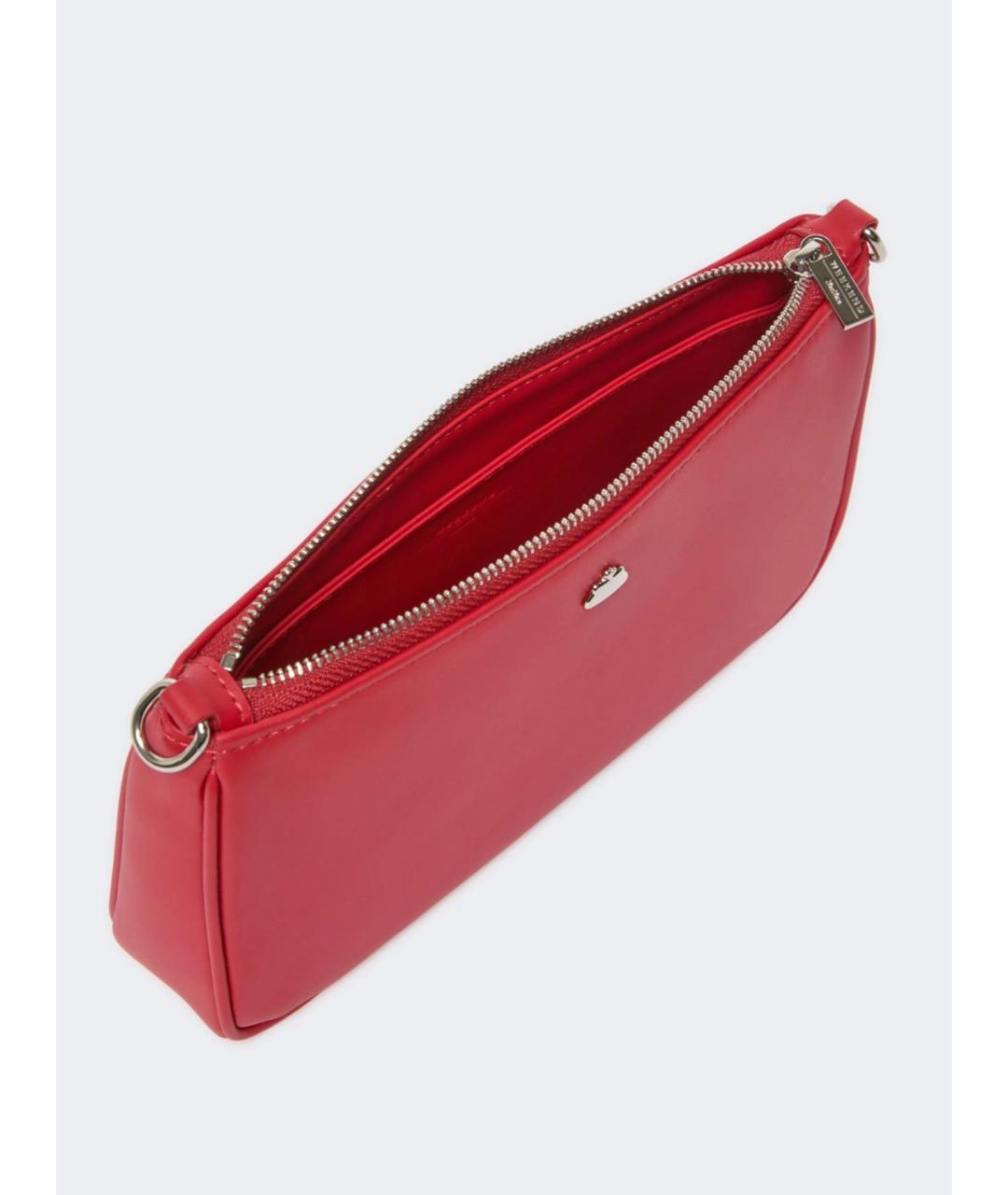 WEEKEND MAX MARA Красная кожаная сумка с короткими ручками, фото 5
