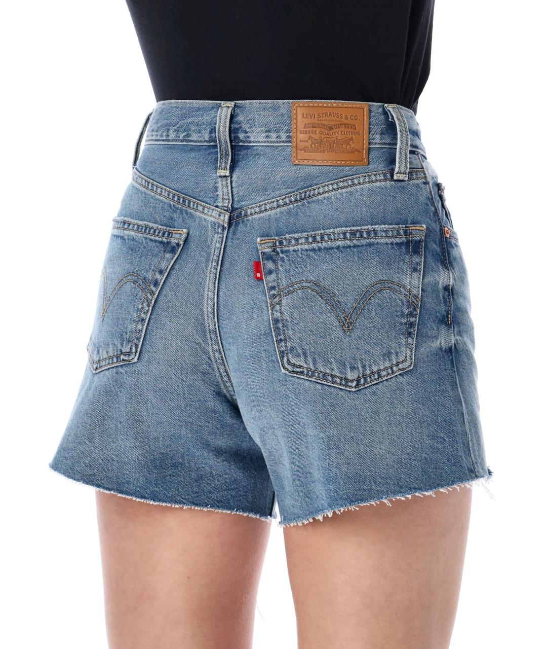 LEVI'S Голубые хлопковые шорты, фото 3