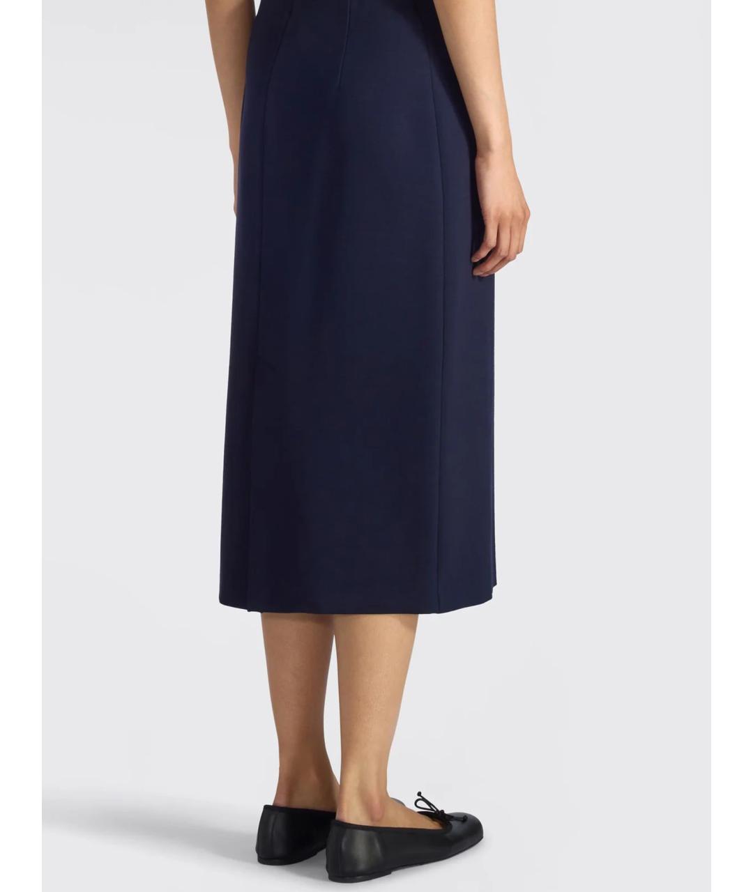 LIVIANA CONTI Синяя вискозная юбка миди, фото 2