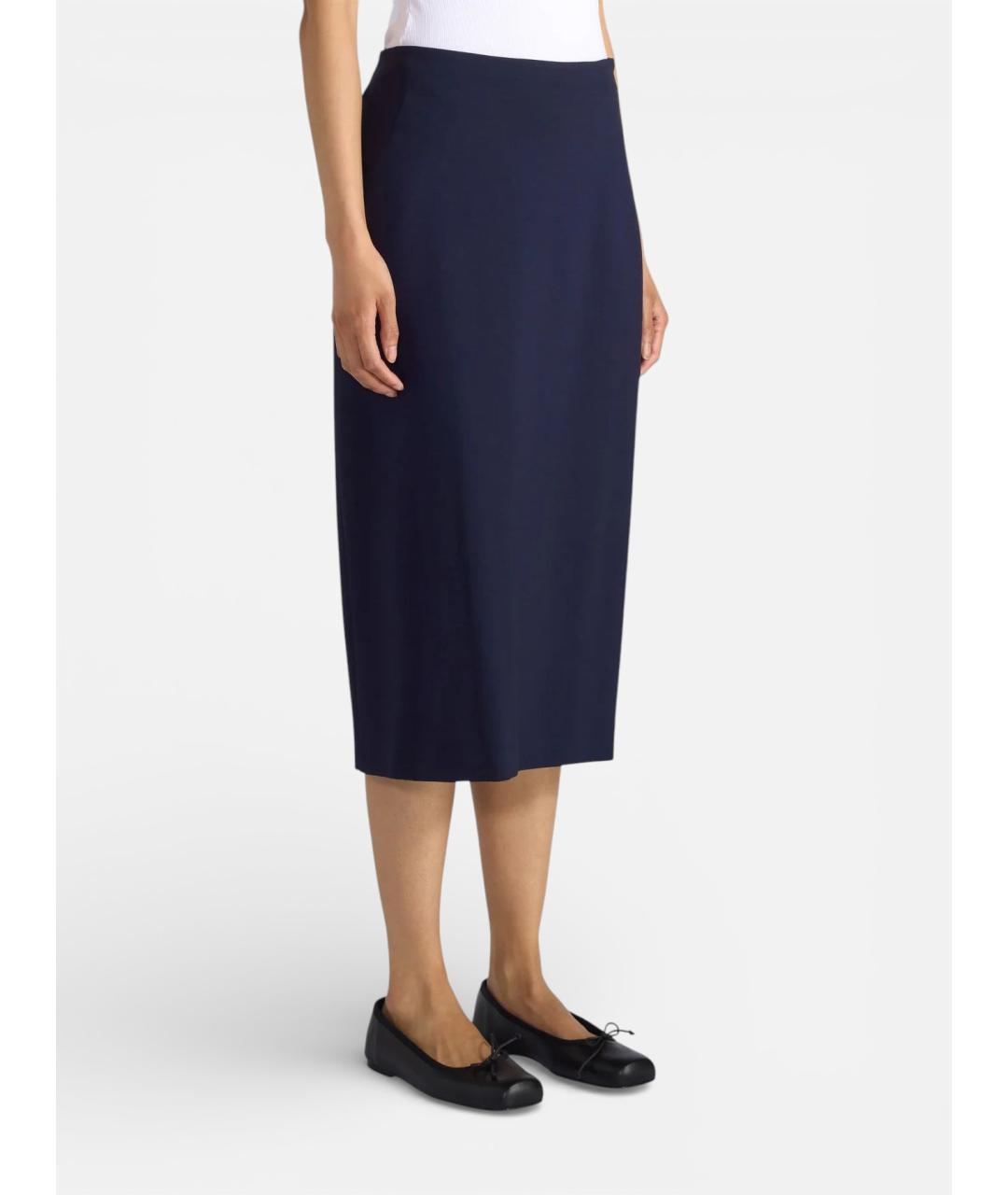 LIVIANA CONTI Синяя вискозная юбка миди, фото 4