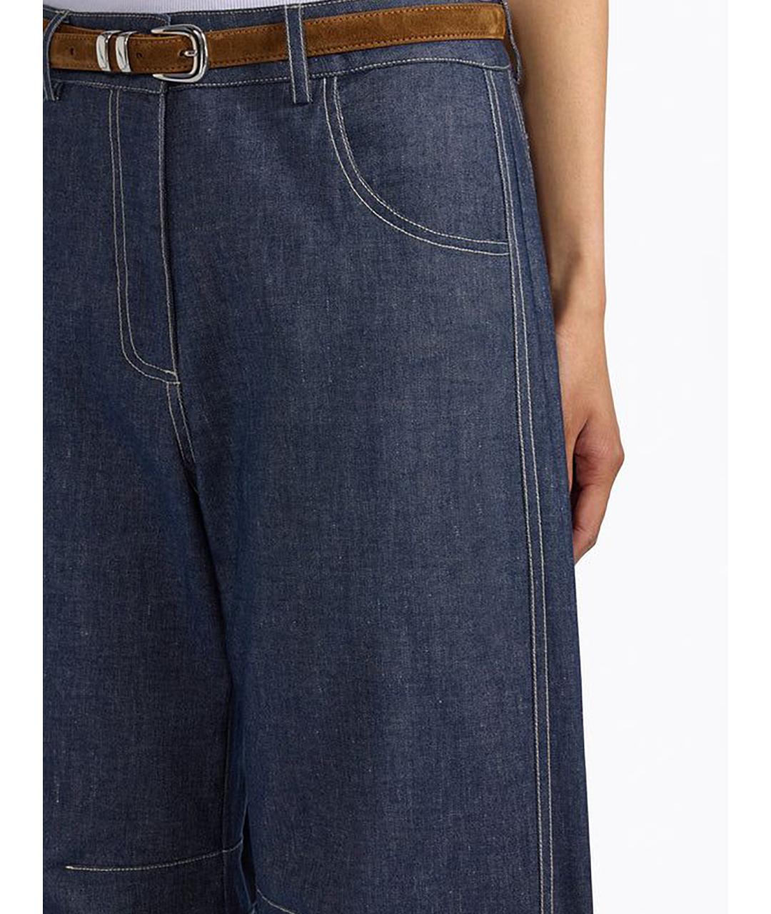 LIVIANA CONTI Синие хлопковые прямые джинсы, фото 2