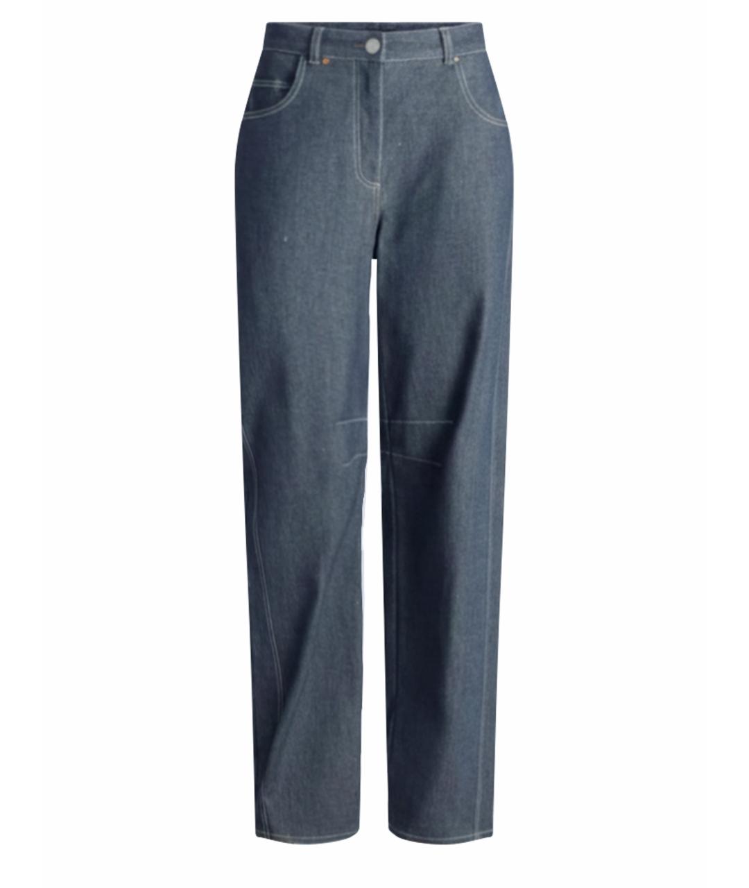 LIVIANA CONTI Синие хлопковые прямые джинсы, фото 1