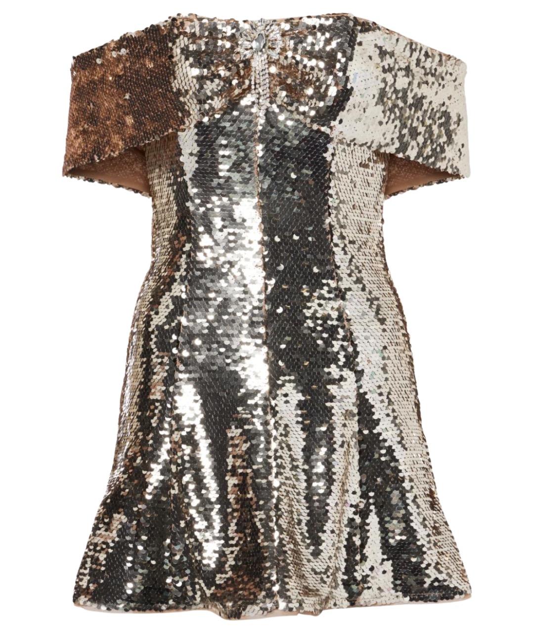 SELF-PORTRAIT Золотое полиэстеровое коктейльное платье, фото 1