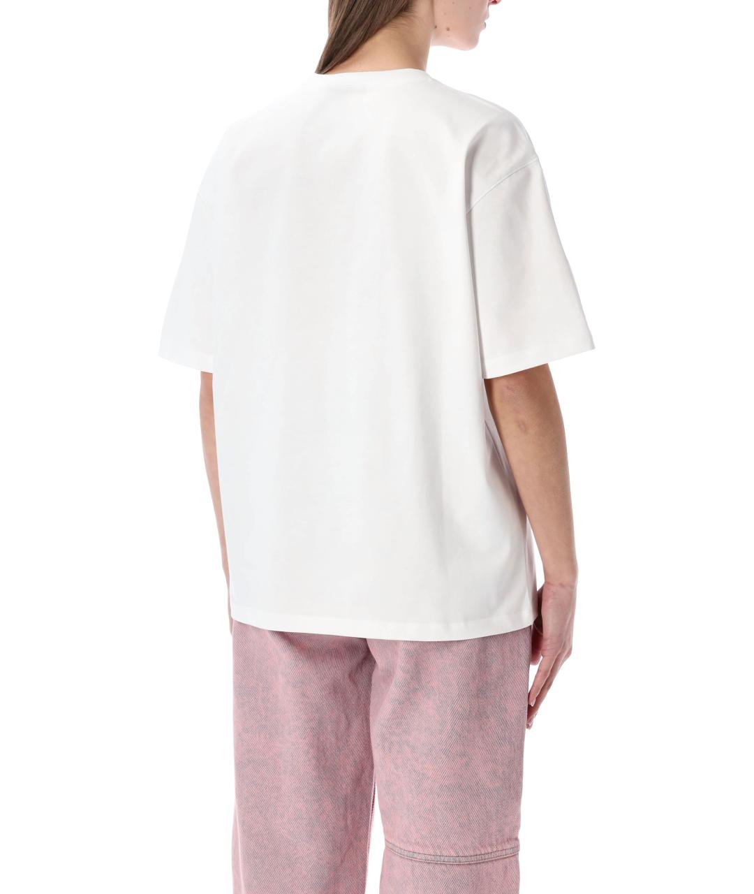 GANNI Белая хлопковая футболка, фото 2