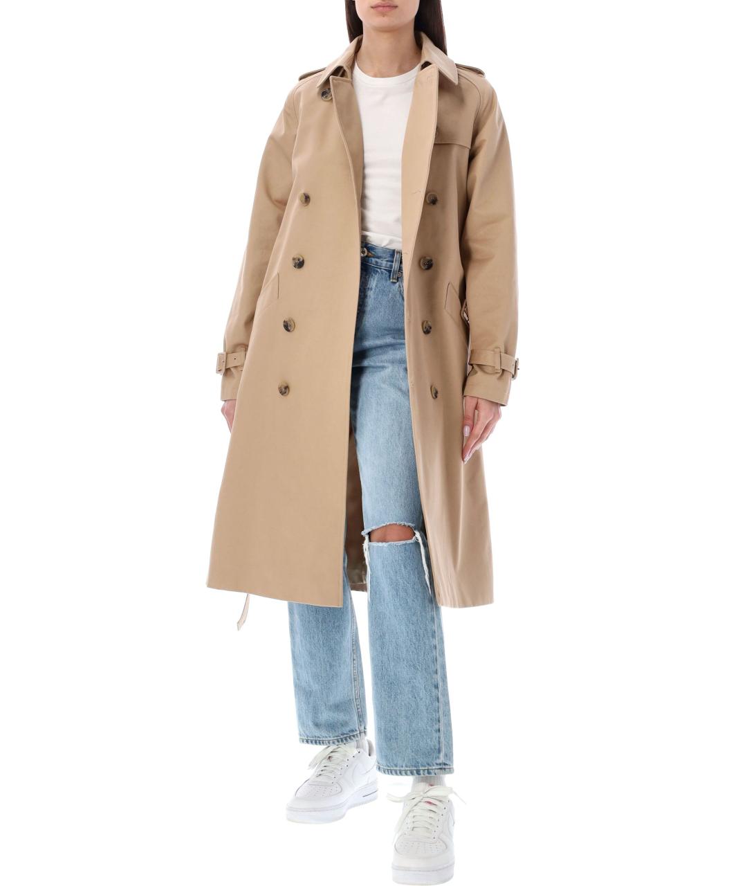 A.P.C. Бежевый хлопковый тренч/плащ, фото 8