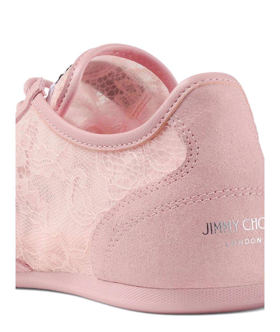 JIMMY CHOO Розовые замшевые кроссовки, фото 4