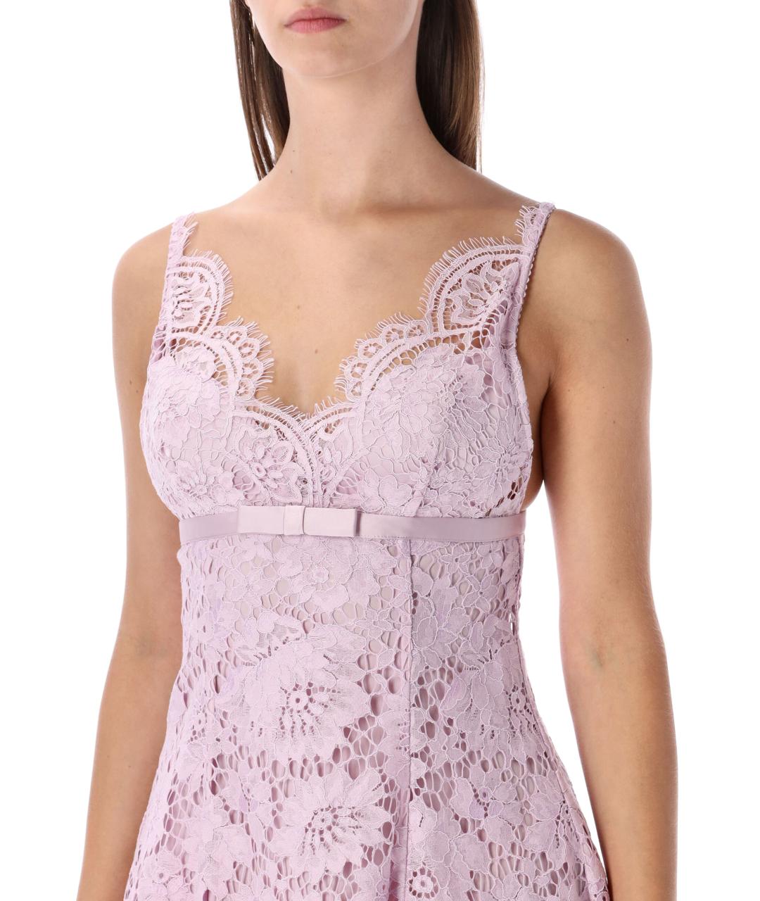 SELF-PORTRAIT Розовое полиамидовое повседневное платье, фото 4