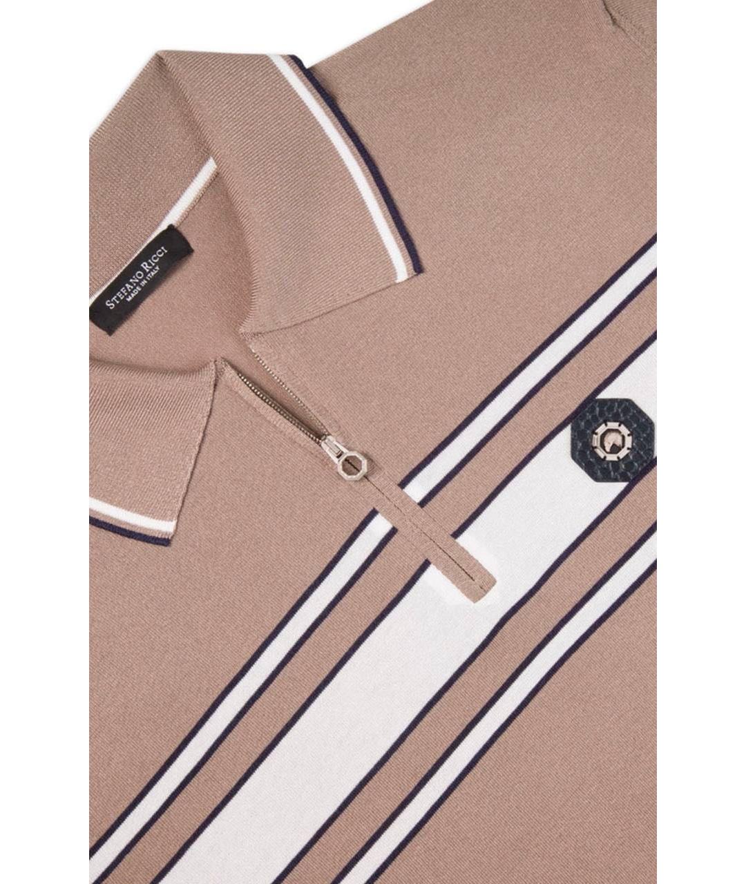 STEFANO RICCI Бежевое поло с коротким рукавом, фото 5