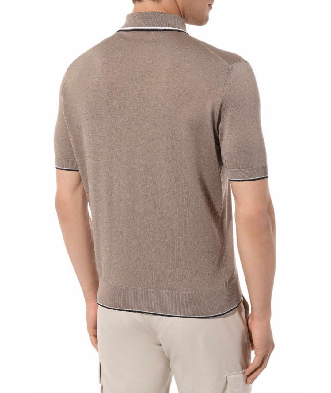 STEFANO RICCI Бежевое поло с коротким рукавом, фото 4