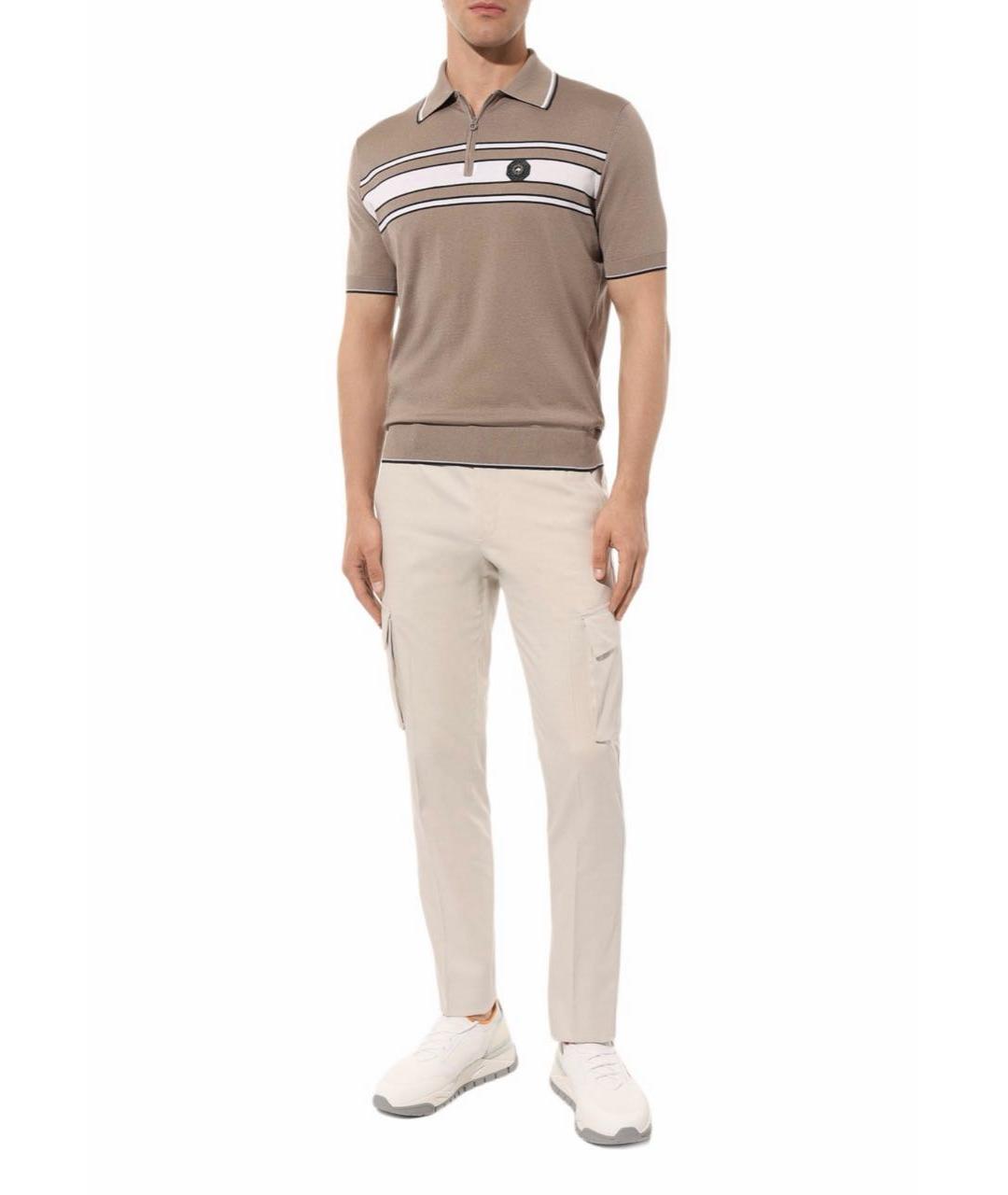 STEFANO RICCI Бежевое поло с коротким рукавом, фото 2