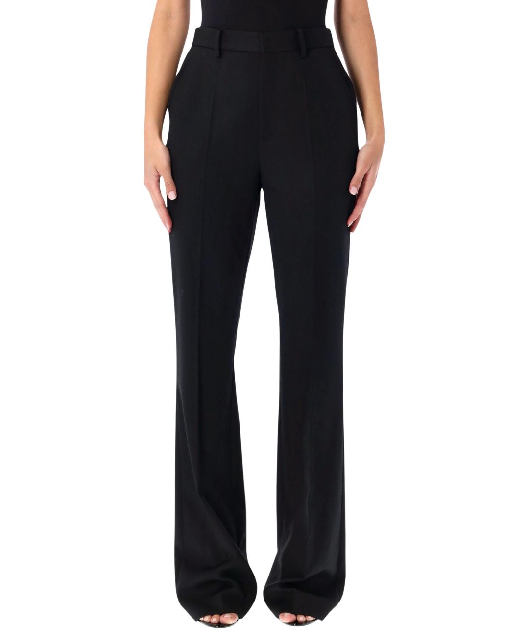 RALPH LAUREN Черные шерстяные прямые брюки, фото 4